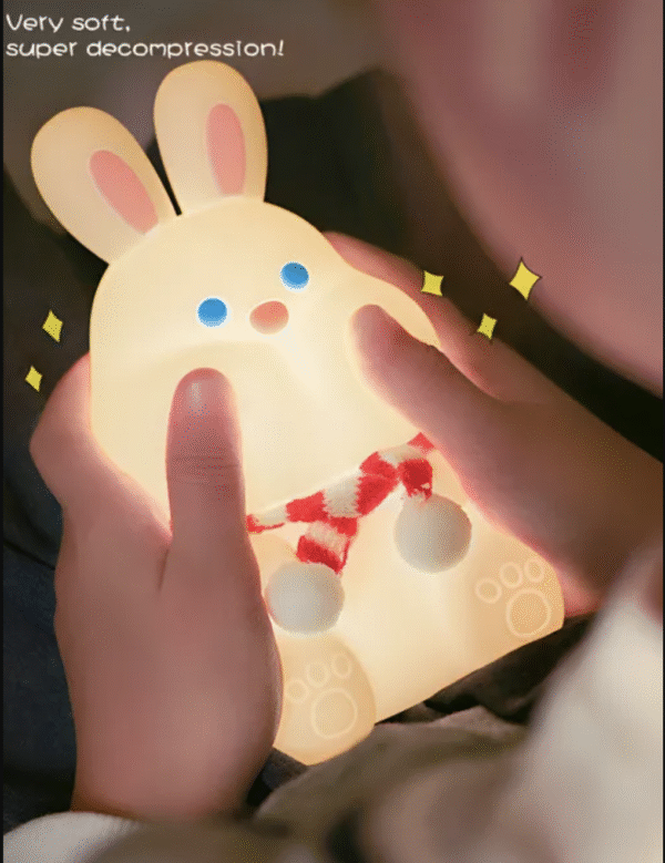 Velador Infantil Silicona Conejo - De Colores Usb Recargable